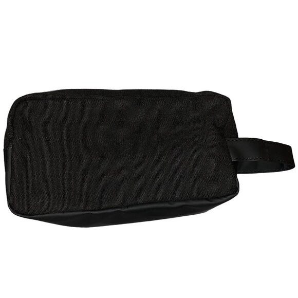 Dopp Bag Travel Case Black Canvas Nylon Zipper Handle Beauty Brands 8 x 4 x 4.5 - Picture 3 of 4